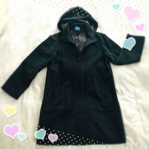 Theme Wool Charcoal Hooded Coat
